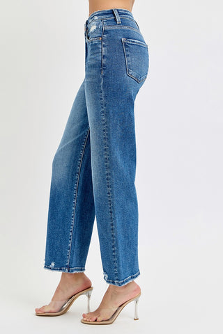 High Rise Crop Wide Jeans