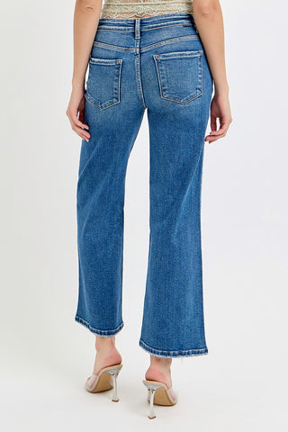 High Rise Crop Wide Jeans