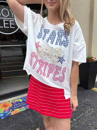 Mix and match Stars and Stripes patchwork to