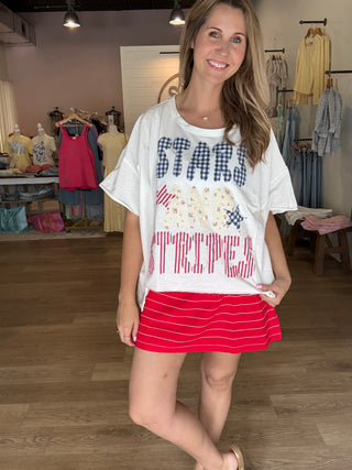 Mix and match Stars and Stripes patchwork to