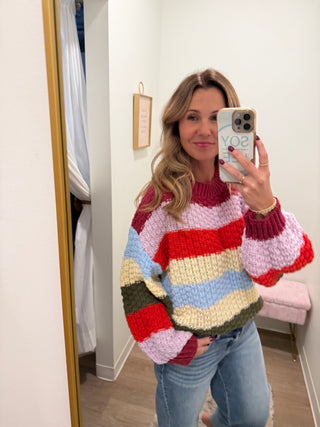 Bright Colored Chunky Sweater