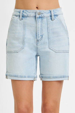 High Rise Patch Pocket Cuffed Relaxed Short