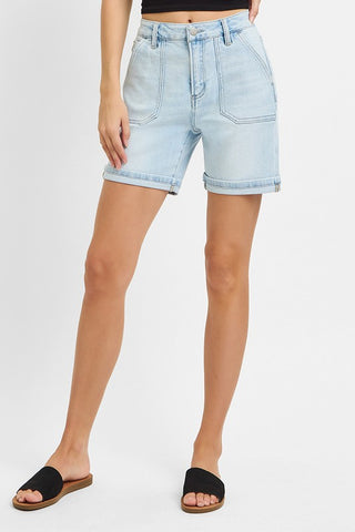 High Rise Patch Pocket Cuffed Relaxed Short