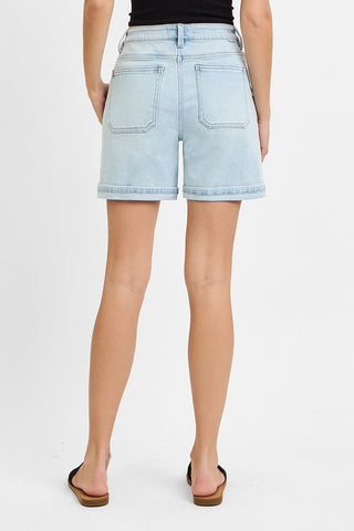 High Rise Patch Pocket Cuffed Relaxed Short
