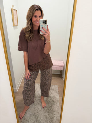Leopard Barrel Jean