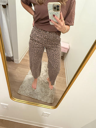 Leopard Barrel Jean