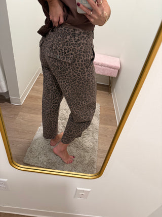 Leopard Barrel Jean