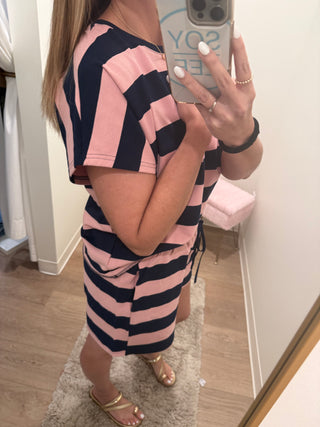 Navy and Pink Stripe Set