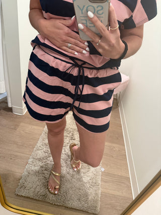 Navy and Pink Stripe Set