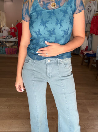 Teal Denim Pant