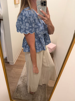 Precious Blue Floral Top