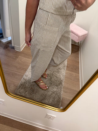 Taupe Stripe Two Piece Set