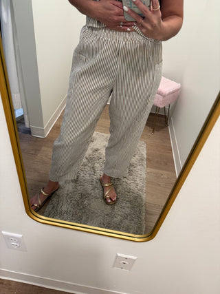 Taupe Stripe Two Piece Set