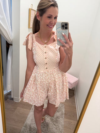 Pink Floral Romper