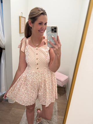 Pink Floral Romper