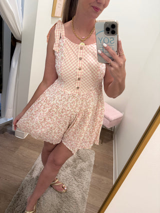 Pink Floral Romper