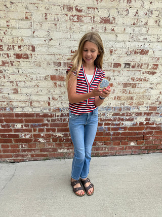 Little Girl Kid Jeans-Kancan Brand-Mid Rise Flare Jean
