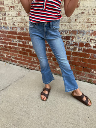 Little Girl Kid Jeans-Kancan Brand-Mid Rise Flare Jean