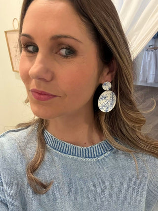 Lightweight Blue Floral Earring