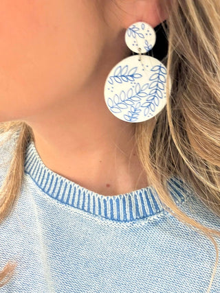 Lightweight Blue Floral Earring