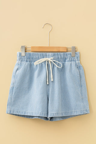Blue Vertical Stripe Short