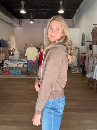 Mocha Hoodie Drawstring Jacket