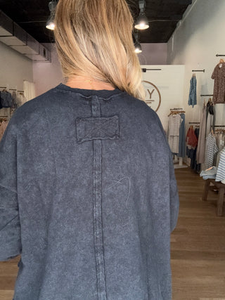 Black Acid Wash Pullover