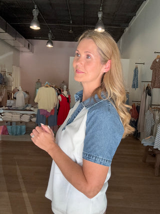 Denim Button Top