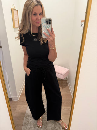 Black Barrel Style Sweatpants