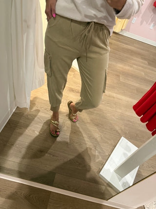 Risen Brand- Comfy cargo khaki pant