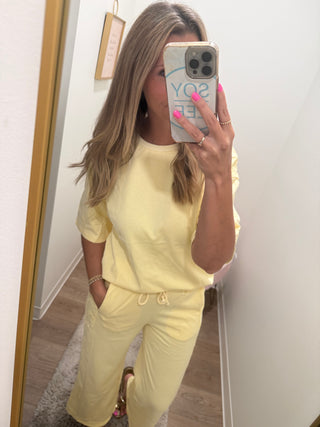 Two Piece Yellow Eyelet Set