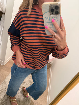 Navy Stripe Soft Pullover
