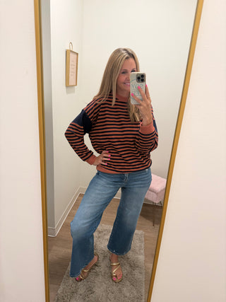 Navy Stripe Soft Pullover