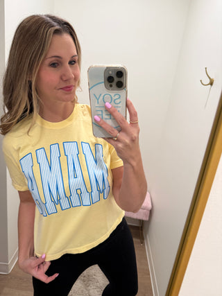 Crop Yellow Mama tee