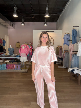 Pink and White Stripe Set