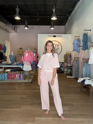Pink and White Stripe Set