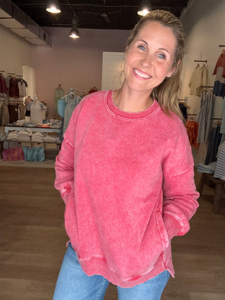 Red Perfect Fall Pullover