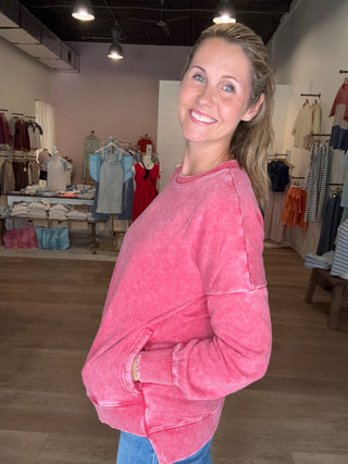 Red Perfect Fall Pullover