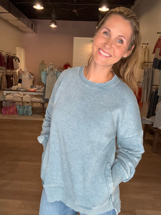Blue Pocket Pullover