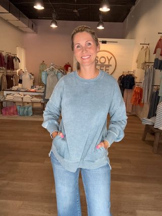 Blue Pocket Pullover