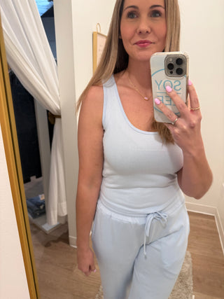 Mono B Brand-soft blue tank