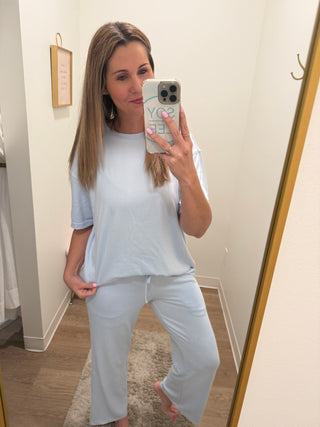 Mono B Brand-soft blue top