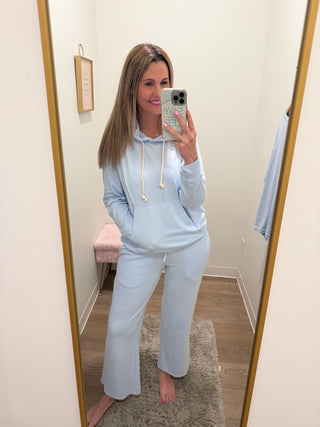 Mono B Brand soft blue hoodie pullover