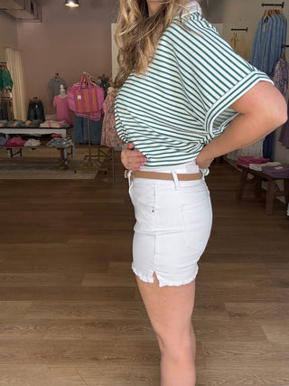 White Denim Short