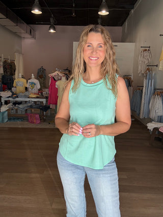 Plus Size White Waffle Tank