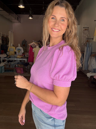Corded Mauve Top