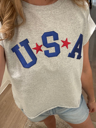 USA puff design tee
