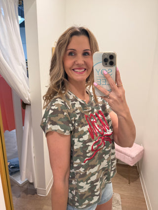 Camo USA Puff Designed Top