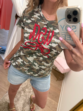 Camo USA Puff Designed Top