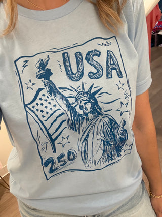 Blue Statue of Liberty Tee